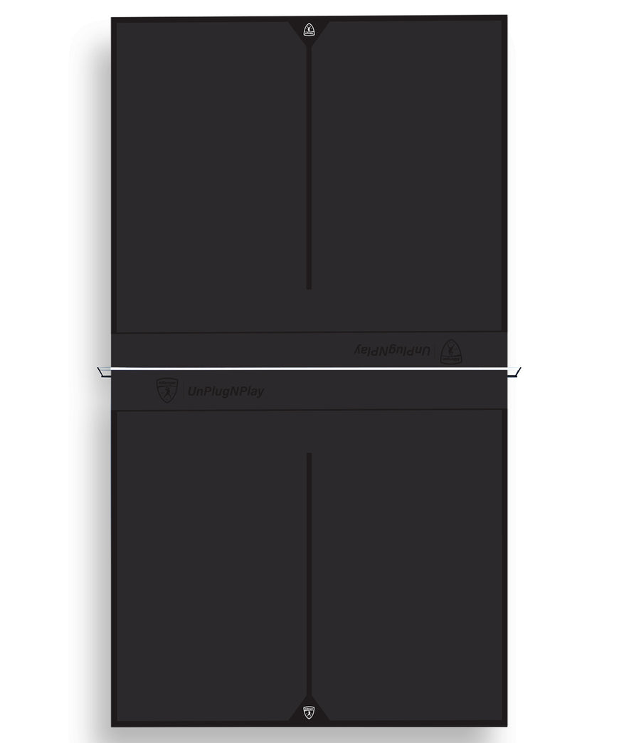 Killerspin Indoor Ping Pong Table UnPlugNPlay415 Max DeepChocolate Black frame Black top model 2020 - arial view