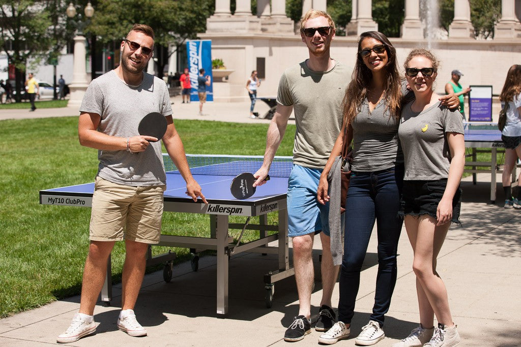 group playing pingpong